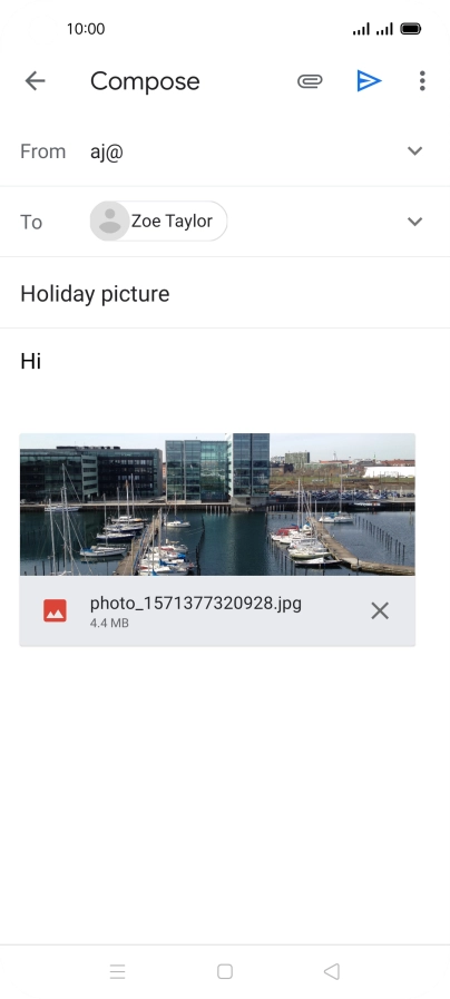 Press the send icon.