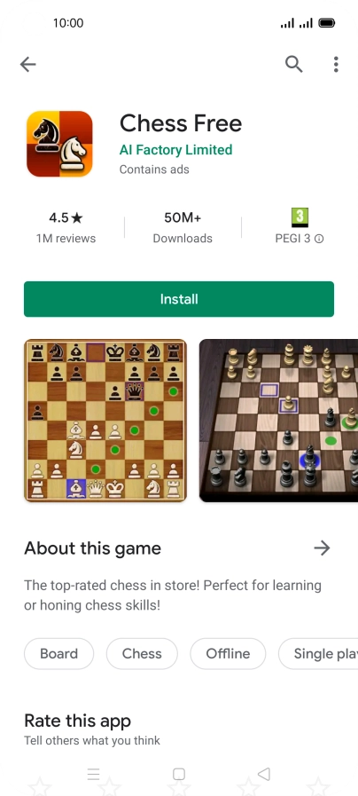 Press Install and follow the instructions on the screen to install the app.