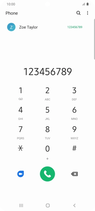 Key in the required number and press the call icon.