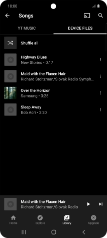 Press the required audio file.