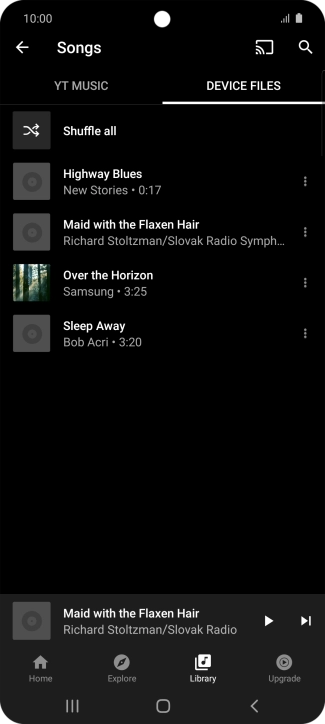 Press the required audio file.