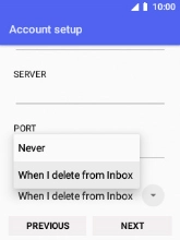 Select Never to keep email messages on the server when you delete them on your phone.
