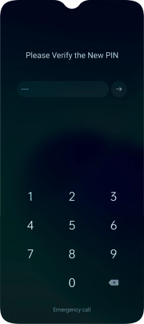 Key in the new PIN again and press arrow right.