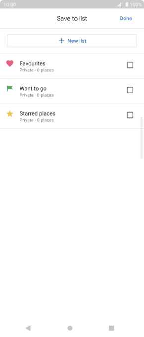 Press the required setting.