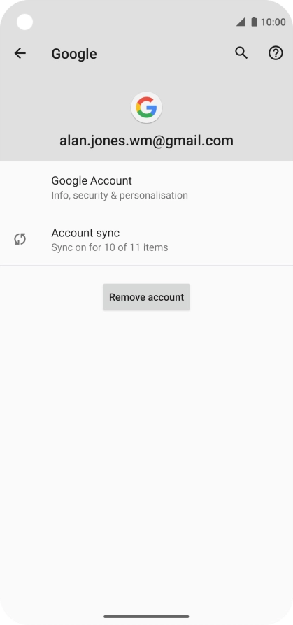 Press Account sync.