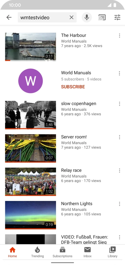 Press the required video clip.