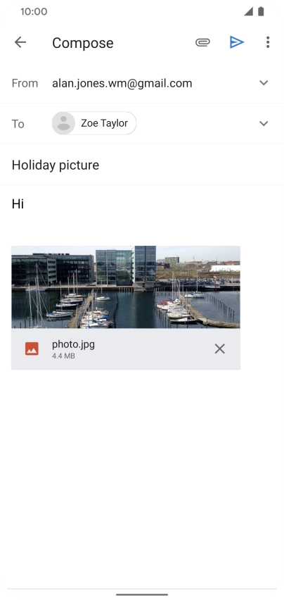 Press the send icon.