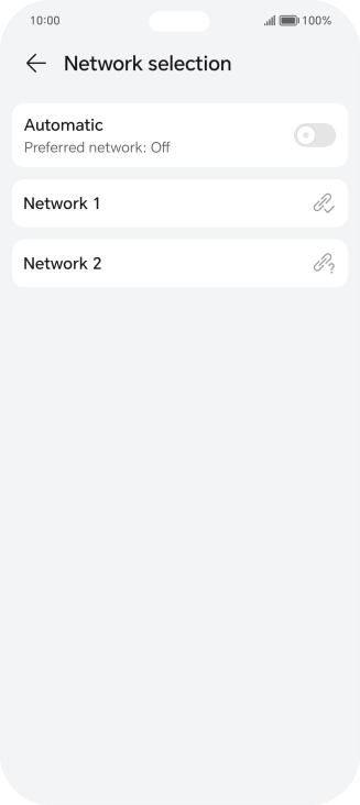 Press the required network.