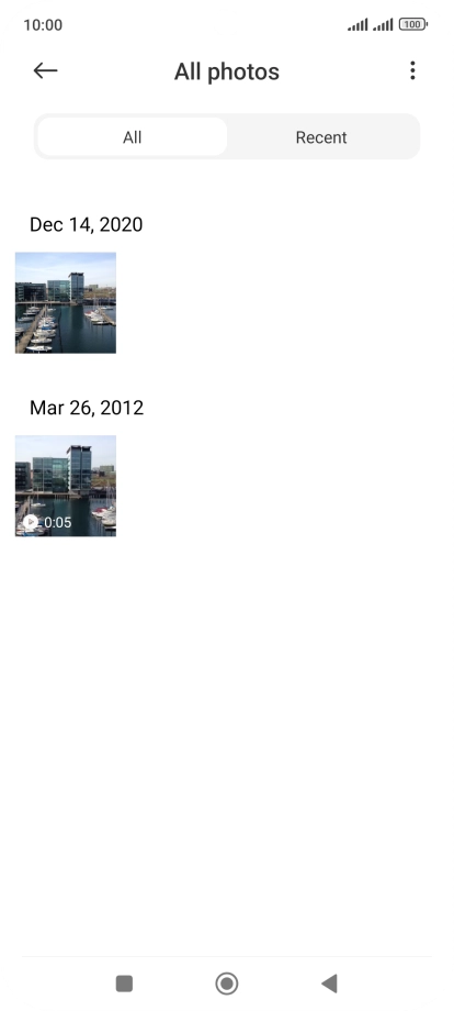 Press and hold any picture or video clip.