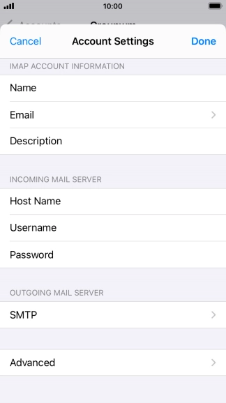 Press SMTP.
