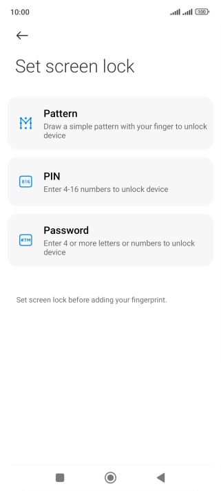 Press the required phone lock code and follow the instructions on the screen to create an additional phone lock code.