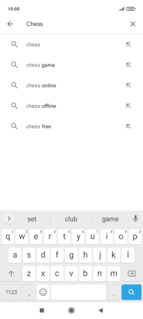 Key in the name or subject of the required app and press the search icon.