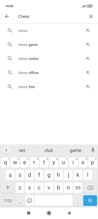 Key in the name or subject of the required app and press the search icon.
