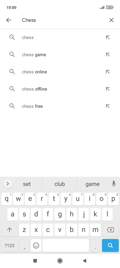 Key in the name or subject of the required app and press the search icon.