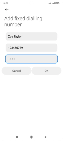 Key in your PIN2 and press OK. The default PIN2 is 1111.