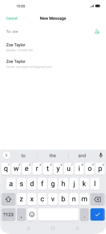 Press the required contact.
