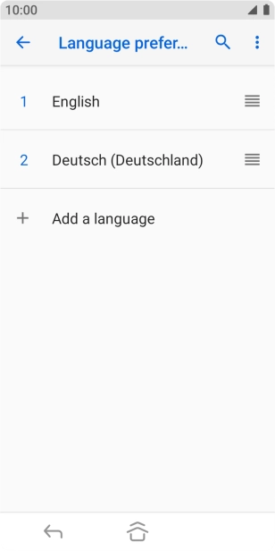 To select the new language as the default language, press the move icon next to the required language and drag it to the top of the list.