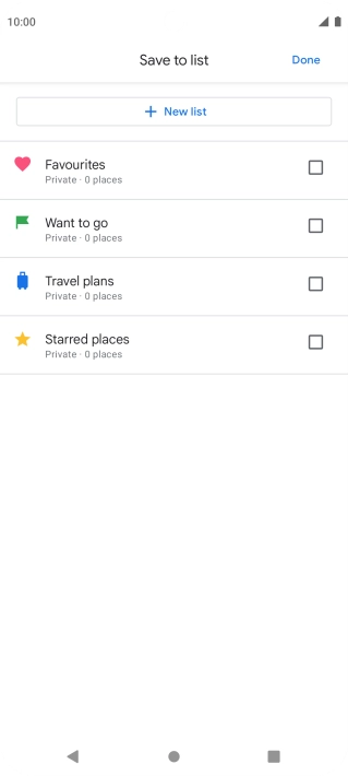 Press the required setting.