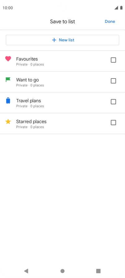 Press the required setting.