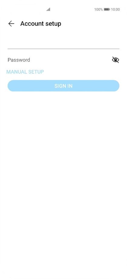 Press Password and key in the password for your email account.