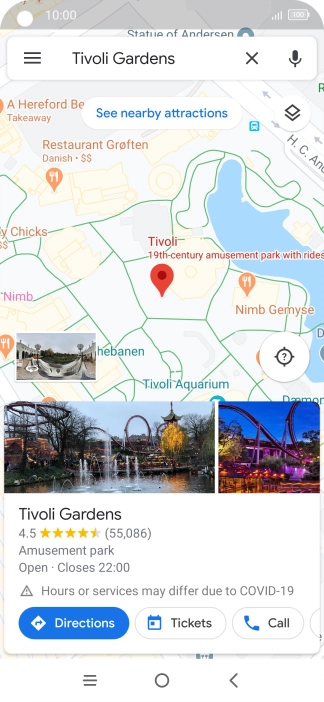 Press the destination at the bottom of the screen.