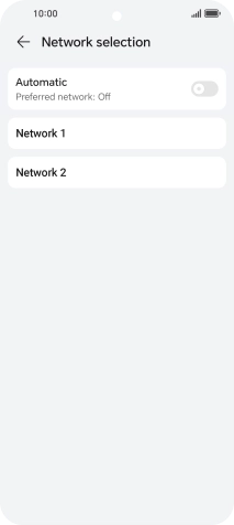 Press the required network.