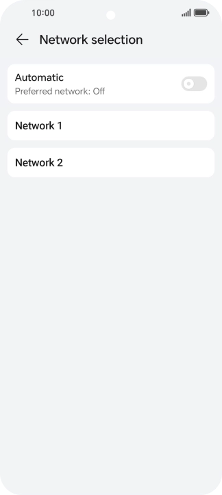 Press the required network.
