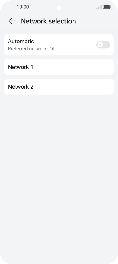 Press the required network.
