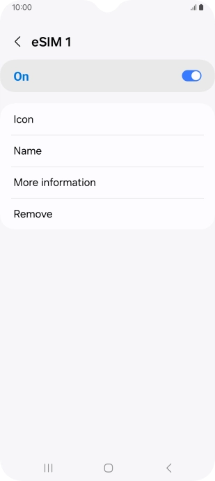 Press Remove and follow the instructions on the screen to delete your eSIM.
