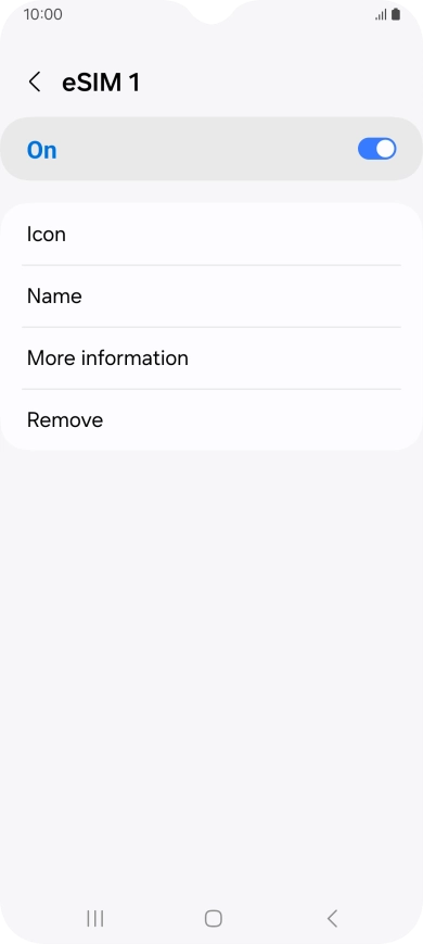 Press Remove and follow the instructions on the screen to delete your eSIM.