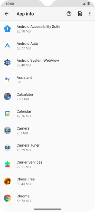 Press the required app.