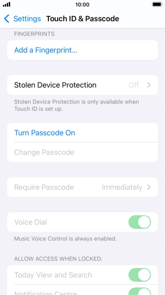 Press Add a Fingerprint... and follow the instructions on the screen to add your fingerprint.
