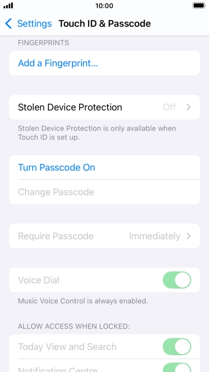 Press Add a Fingerprint... and follow the instructions on the screen to add your fingerprint.