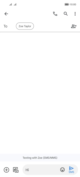 Press the send icon when you've finished your text message.