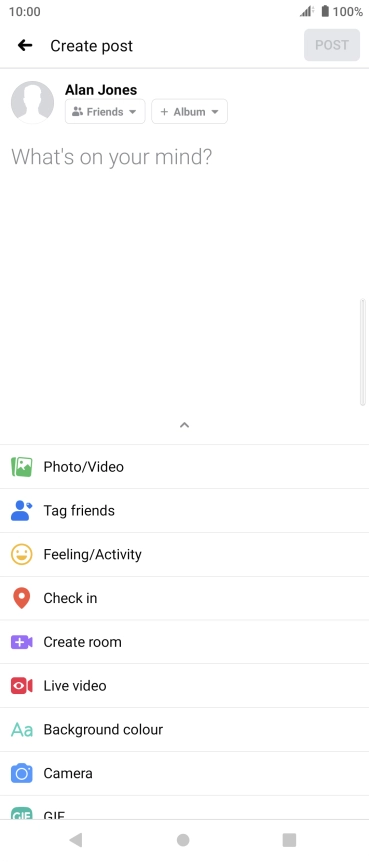 Press the text input field.