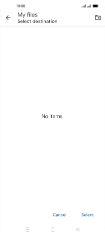 To create a new folder, press the new folder icon and follow the instructions on the screen to create a new folder.