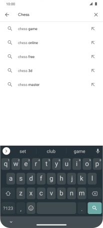 Key in the name or subject of the required app and press the search icon.