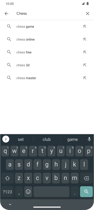 Key in the name or subject of the required app and press the search icon.