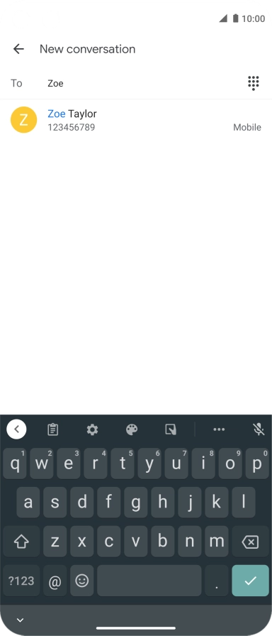 Key in the first letters of the recipient's name and press the required contact.