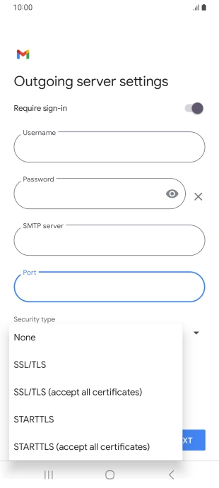 Press SSL/TLS.