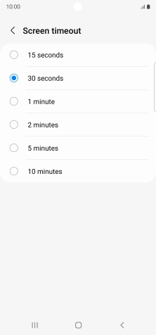 Press the required setting.