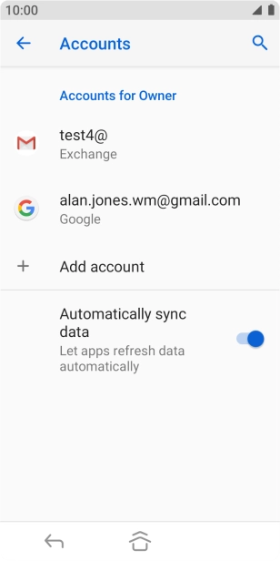 Press the required account.