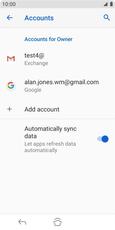 Press the required account.