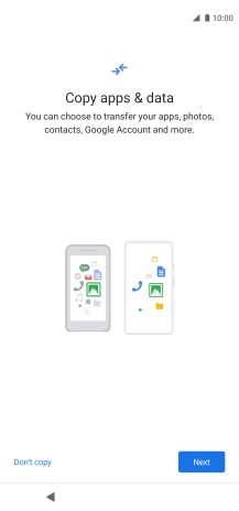 You can transfer the contents of another phone to your phone when it's activated for the first time and after a factory reset. When this screen is displayed, your phone is ready to transfer contents from another phone.