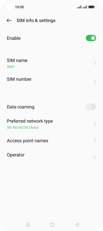 Press Preferred network type.
