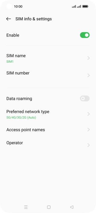Press Preferred network type.