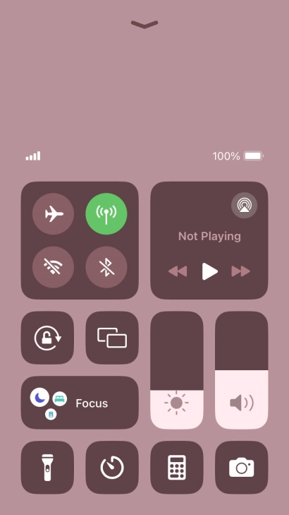 Press the required function to open an application or turn the function on or off.