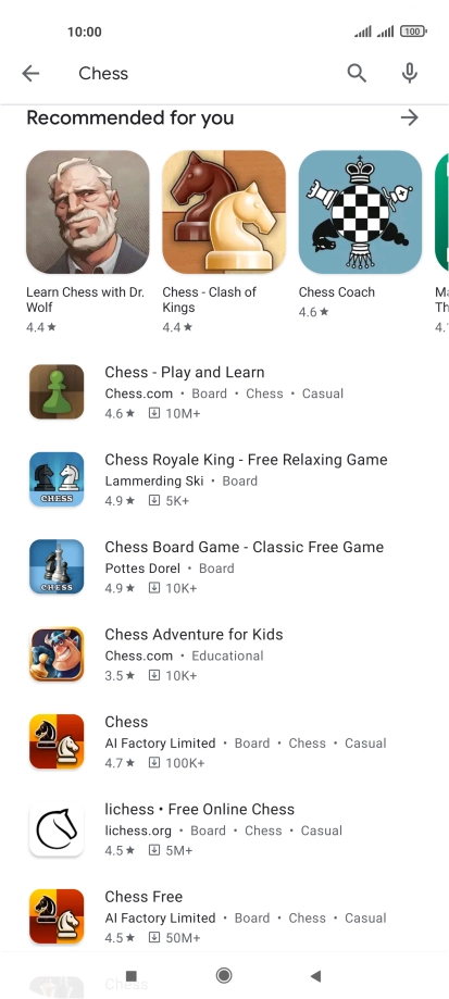 Press the required app.