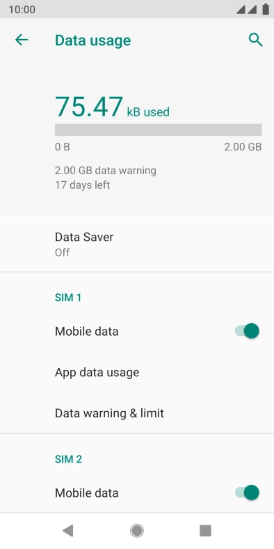 The total data usage is displayed.