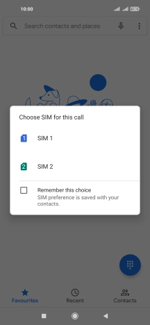 Press the required SIM.